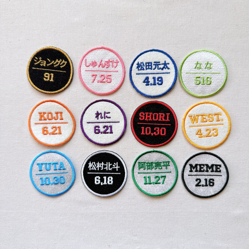大）数字入り刺繍のお名前ワッペン シール ワッペン・アップリケ 重松