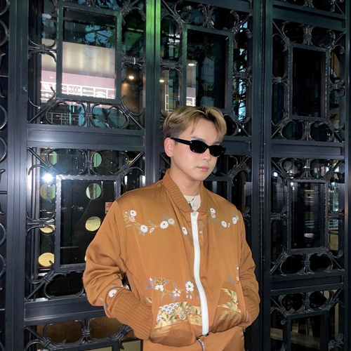 着物リメイク MA1 長め袖ボンバージャケット キャメル ユニセックス