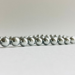 樹脂パール2Wayオールノットロングネックレス/エンドレス加工/8mm約120cm/グレー/made in japan 4枚目の画像