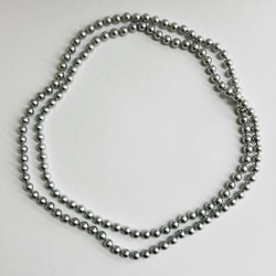 樹脂パール2Wayオールノットロングネックレス/エンドレス加工/8mm約120cm/グレー/made in japan 3枚目の画像
