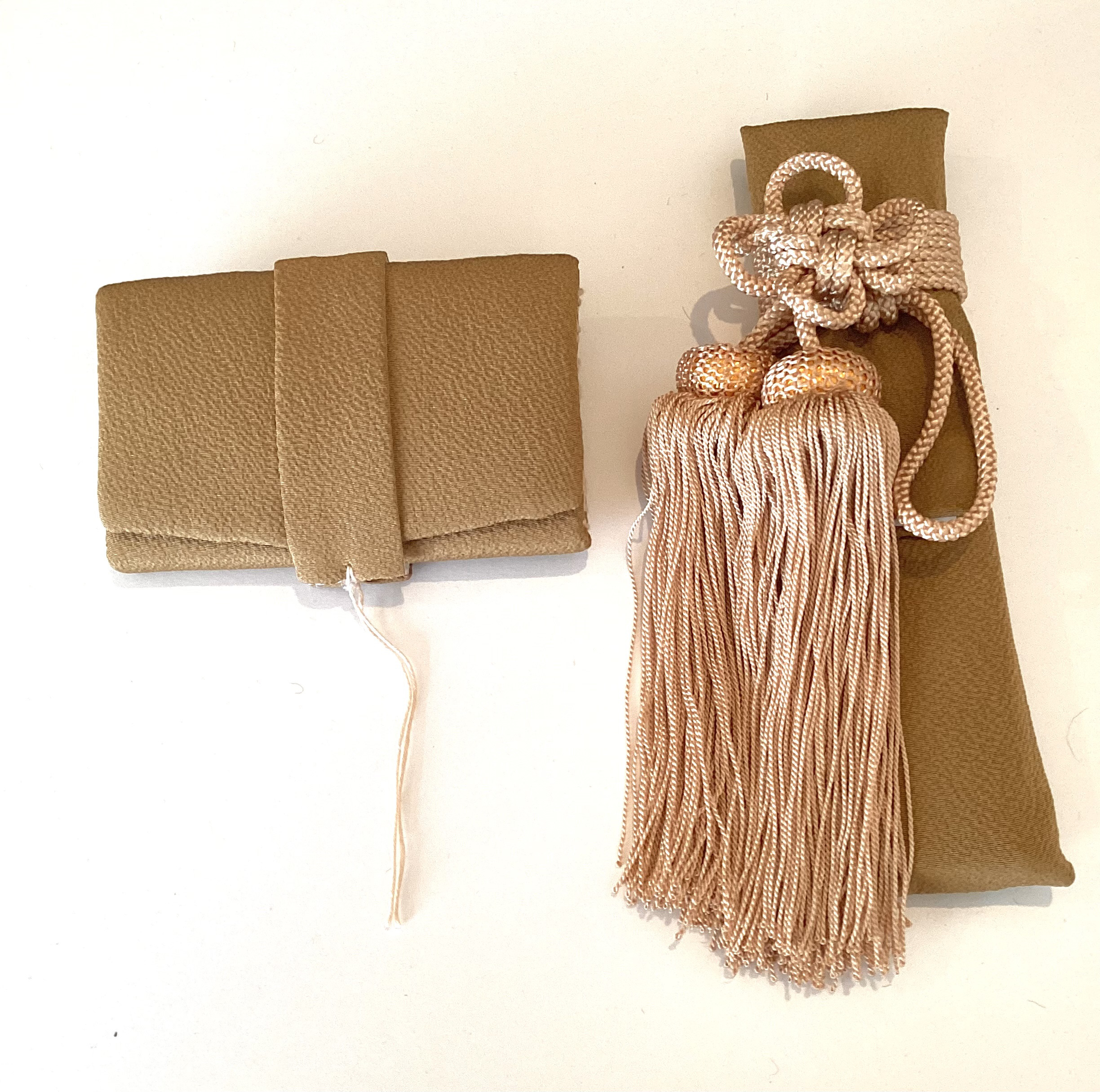 【新品 】正絹 花嫁懐剣 筥迫    2点セット　 茶色   くすみカラー　ガード加工済　はこせこ