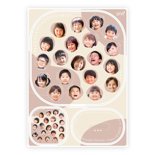 卒園記念 顔写真 アクリルスタンド 卒園ギフト 写真入り （Mocha・M