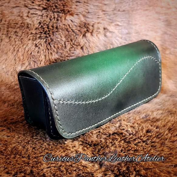 ブラックオリーブの眼鏡ケース】緑 オリーブ 深緑 濃い緑 メメンズ