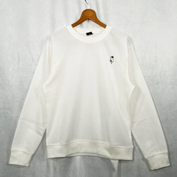 【選べる１１色展開】【秋冬の1枚】三毛猫のワンポイント刺繍 暖か裏起毛フリース生地 長袖スウェット/トレーナー 15枚目の画像