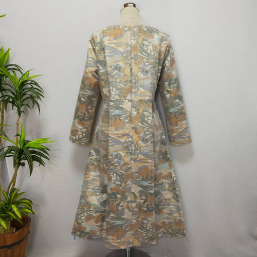 着物リメイク ワンピース 2WAY Lサイズ フレアー ゆったり プリンセス  