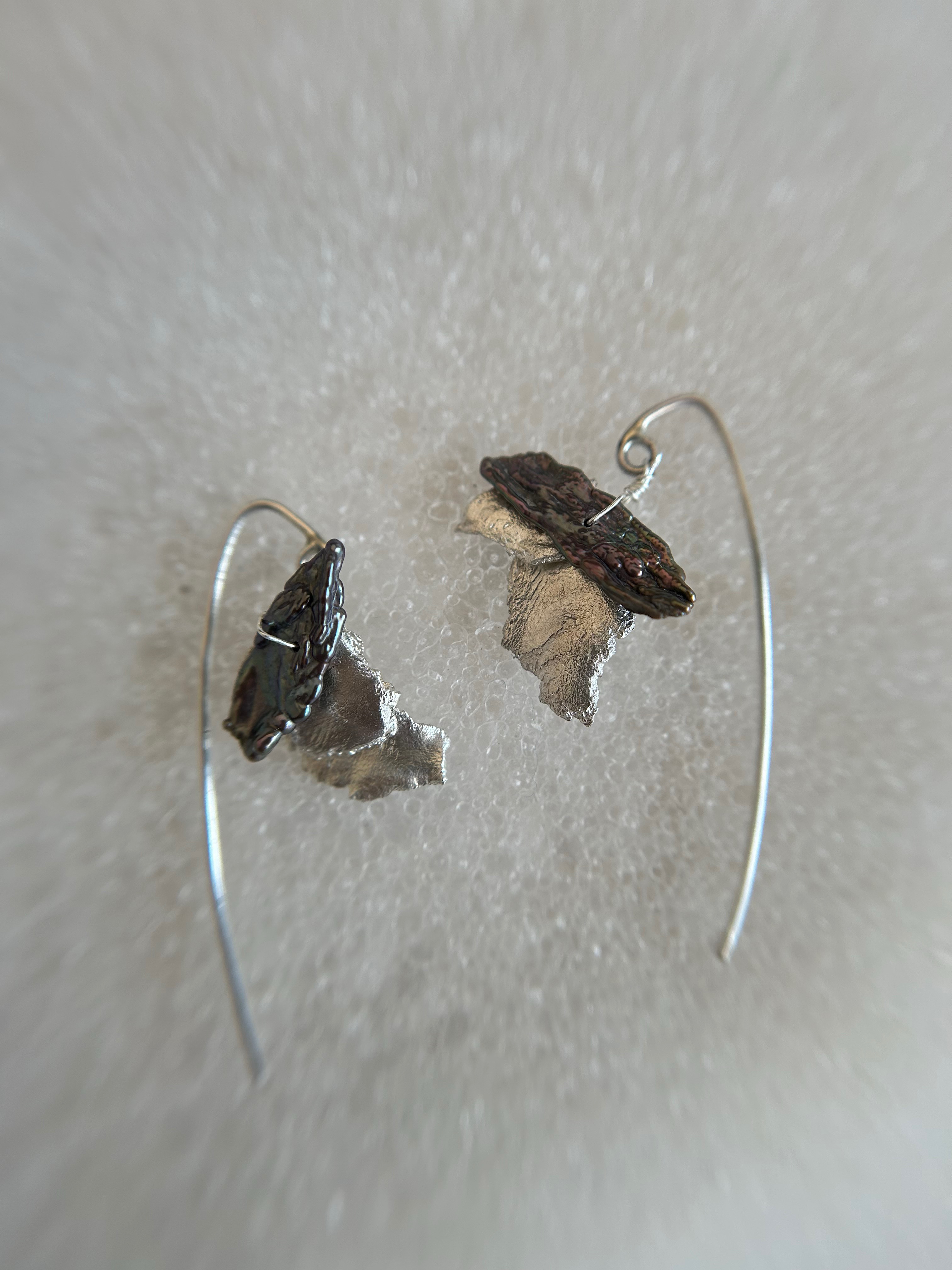 淡水パール&シルバーピアス