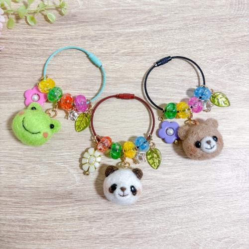 ♡色を楽しむ♡羊毛フェルトのカラフルじゃらじゃらワイヤーリング