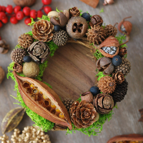 natural christmas wreath ドライフラワー 木の実 リース natural christmas wreath ドライフラワー 木の実 リース