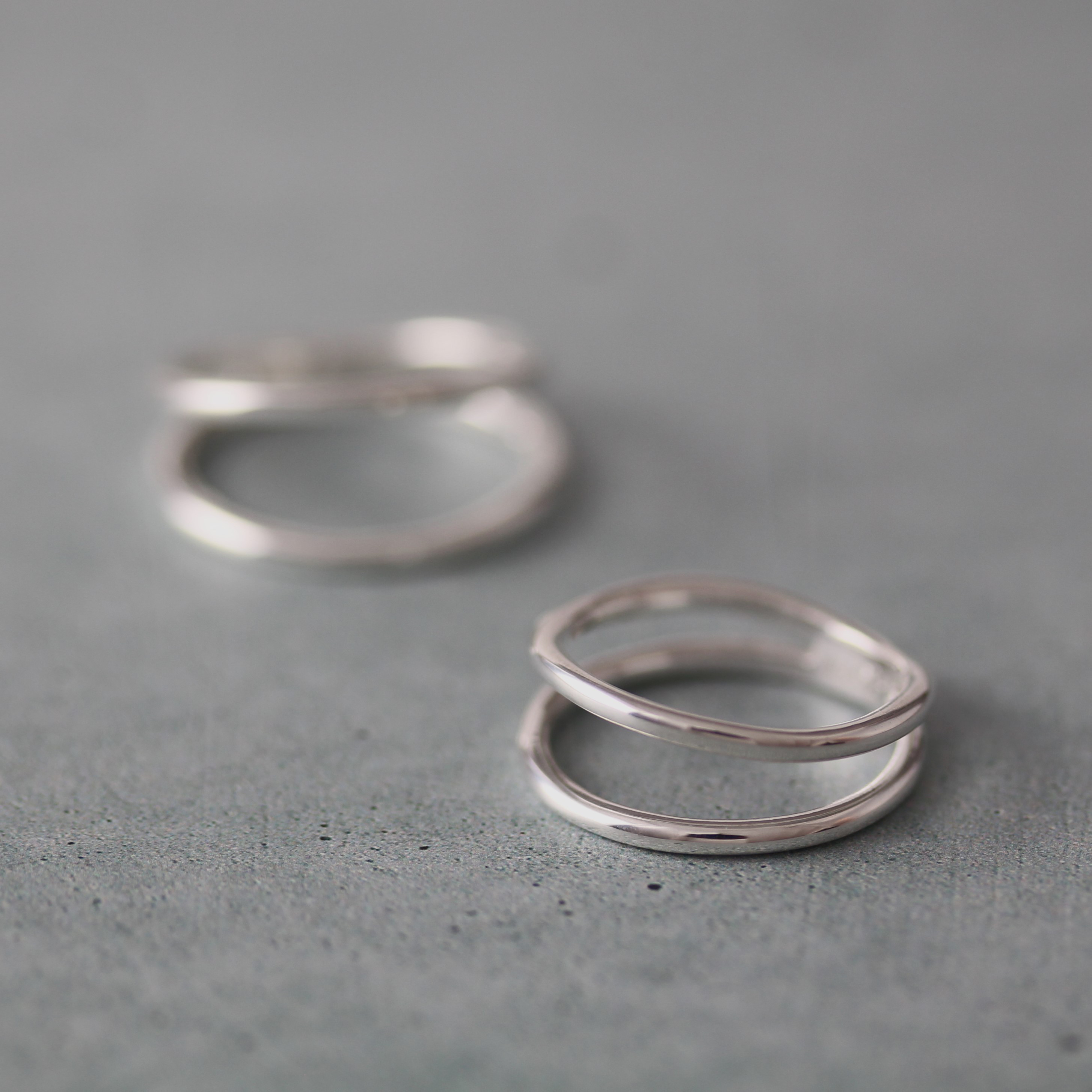 冬のおしゃれに♡SV925 シルバー ダブルリング 華奢 大人 シンプル つけっぱなし レディース　普段使い〈148〉