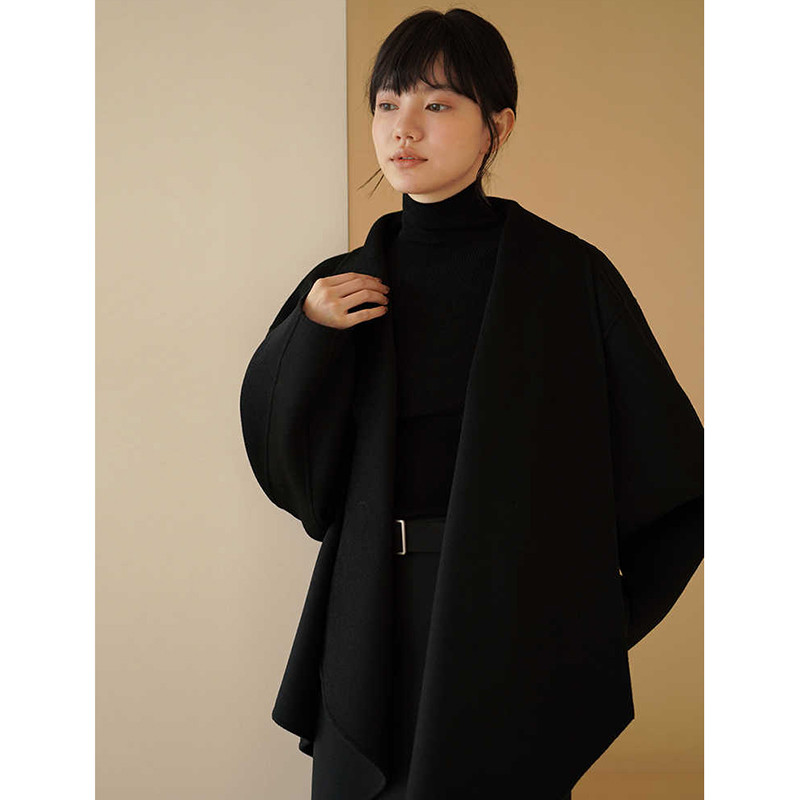 uncrave アンクレイヴ　ウールブークレ ニットコート　黒　ブラック uncrave アンクレイヴ ウールブークレ ニットコート 黒 ブラック