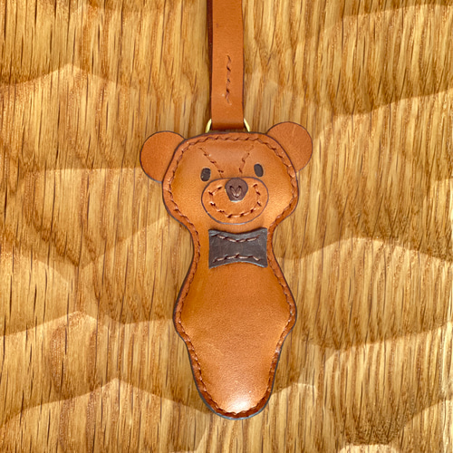 レザー製 クマのバッグチャーム (ブラウン) バッグチャーム Cauder