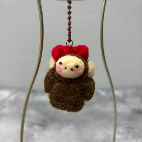羊毛フェルト 猿見沢猿子シリーズ③ キーホルダー カラバリ 羊毛