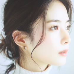 ☆冬の星座☆シルバー925【極上 ミッドナイトブルー CZダイヤモンド gold & silver】ピアス 3枚目の画像