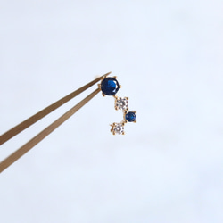 ☆冬の星座☆シルバー925【極上 ミッドナイトブルー CZダイヤモンド gold & silver】ピアス 12枚目の画像