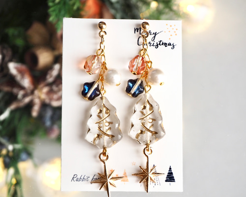 モスアゲート クリスマスツリー カービングピアス ピアス | フライング タイガー コペンハーゲン | Flying Tiger Copenhagen