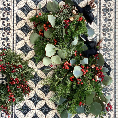 フレッシュブーケ ✩.*˚ 針葉樹とユーカリのフレッシュスワッグ