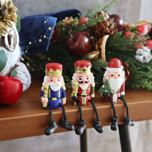 24 くるみ割り人形とりんごのツリー☆青の王様 その他インテリア雑貨