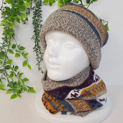 アルパカ ネックウォーマー ・ニットキャップにもなるBT AU969E