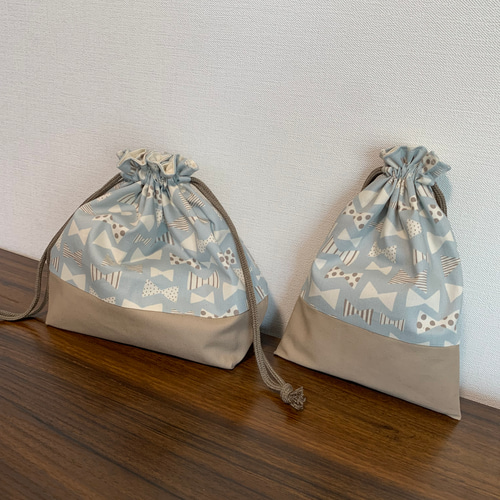 入園入学グッズ5点セット 女の子向け 落ち着いた水色が素敵な