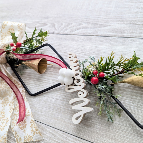 再販〗Christmasアイアンベルのアレンジメント＊トリプルドロップ