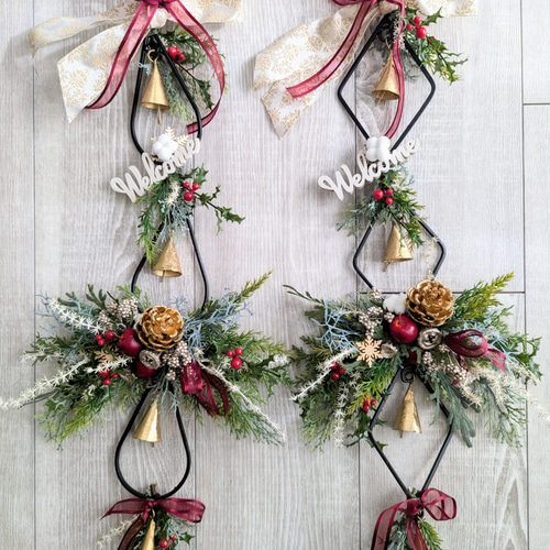 再販〗Christmasアイアンベルのアレンジメント＊トリプルドロップ