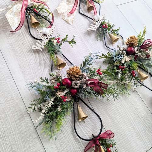 再販〗Christmasアイアンベルのアレンジメント＊トリプルドロップ