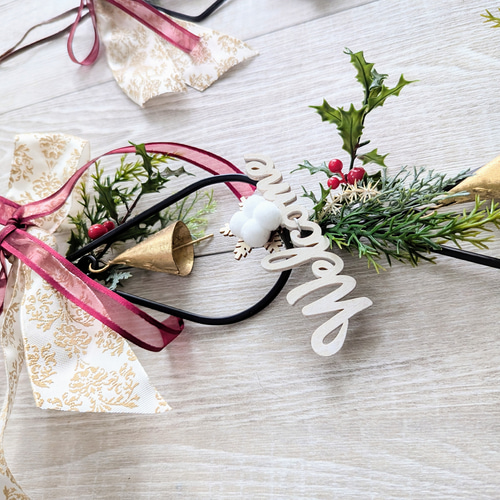 アイアンベル＊クリスマス壁飾り クリスマスアレンジ トリプル