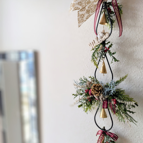 再販〗Christmasアイアンベルのアレンジメント＊トリプルドロップ