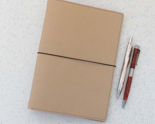 SB221 A5サイズ システム手帳 6穴 リング径19mm 本革・ベージュ 手帳