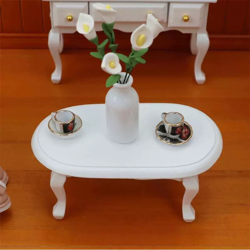 ドールハウス 木製 ローテーブル センターテーブル クラシック調 猫脚