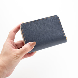 お札が折れない コンパクトウォレット 【 シュリンクレザー 】 名入れ 本革 ミニ財布 ギフト HW18K 15枚目の画像