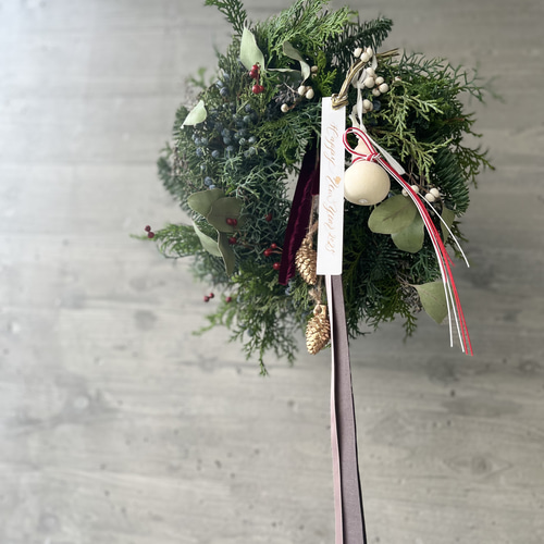 クリスマスリース　フレッシュ クリスマスリース 早割 手作り本物 玄関 オレゴン産 生モミ フレッシュ