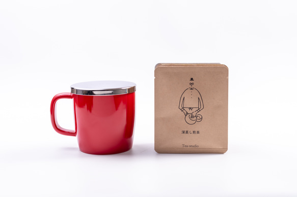 少しリッチなブリューインマグ(赤) １杯毎の「狭山茶6種セット」 1枚目の画像