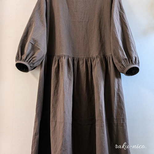 ☆受注制作☆バルーンスリーブワンピース＊ギャザー分量選べます  