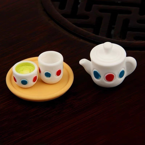 ミニチュア ティーセット 4点セット ドールハウスティーセット