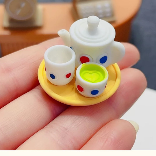 ミニチュア ティーセット 4点セット ドールハウスティーセット