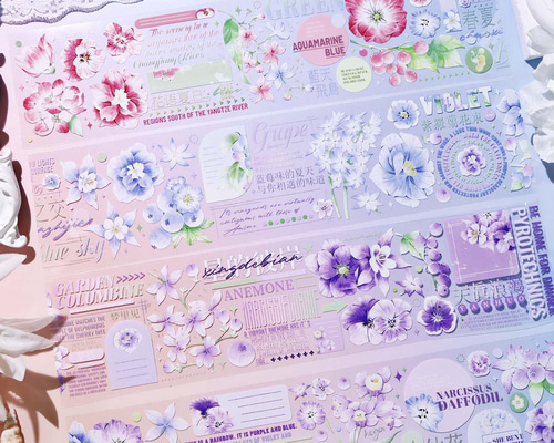 PET 8cm×5m 花阶寻梦 海外マスキングテープ PET 8cm×5m 花阶寻梦 海外マスキングテープ