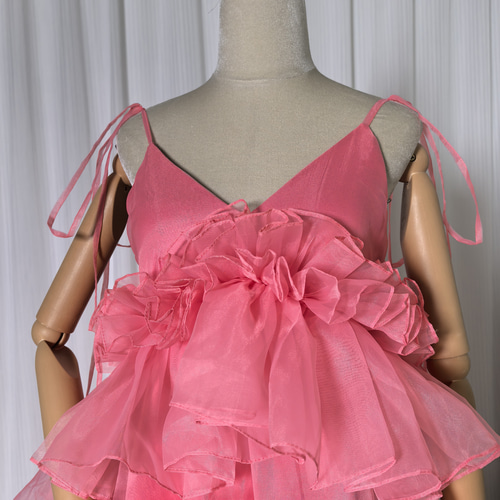 送料無料！パーティードレス 上質オーガンジー ミニドレス 可愛い  