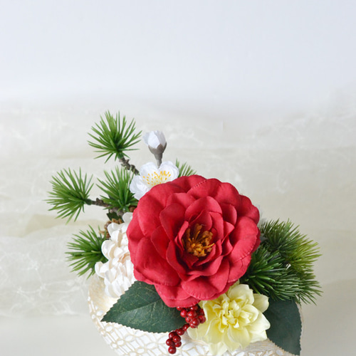 ハンドメイド❣️お正月飾り❣️フラワーアレンジ❣️ 超早割お正月2025 Sale】お正月アレンジ アートフラワー DRESS UP NY e