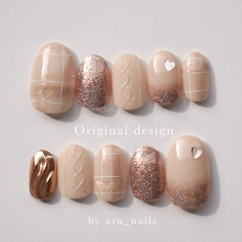 ベージュマグネット×パール ネイルチップ ベージュマグネット×パール ネイルチップ | Pay ID