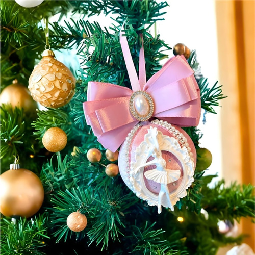 クリスマス オーナメント 6点セット_ピンク｜クリスマス