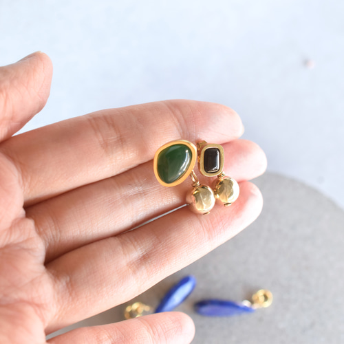 サンストーン月 3weyピアスチャーム☆