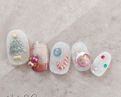 ネイルチップ オーダー クリスマス マグネット ツリー リース オーナメント 冬 07910d93466de2d188dc66b39586a4
