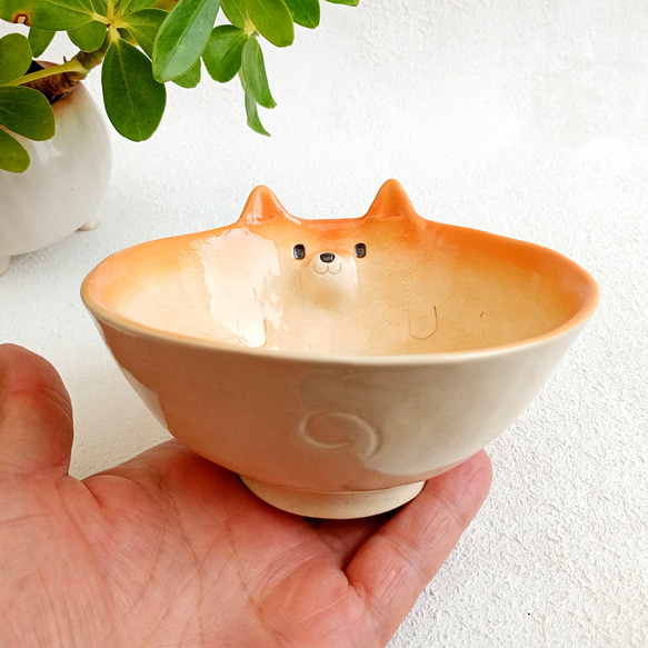 柴犬飯碗  楽しい動物の陶器　受注製作 5枚目の画像