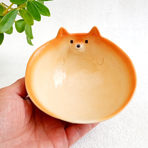 柴犬飯碗  楽しい動物の陶器　受注製作 2枚目の画像