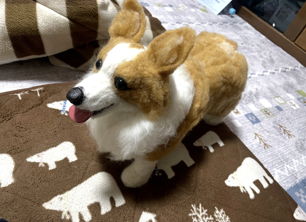 オーダーメイドペット　羊毛フェルト　犬ぬいぐるみ　人形