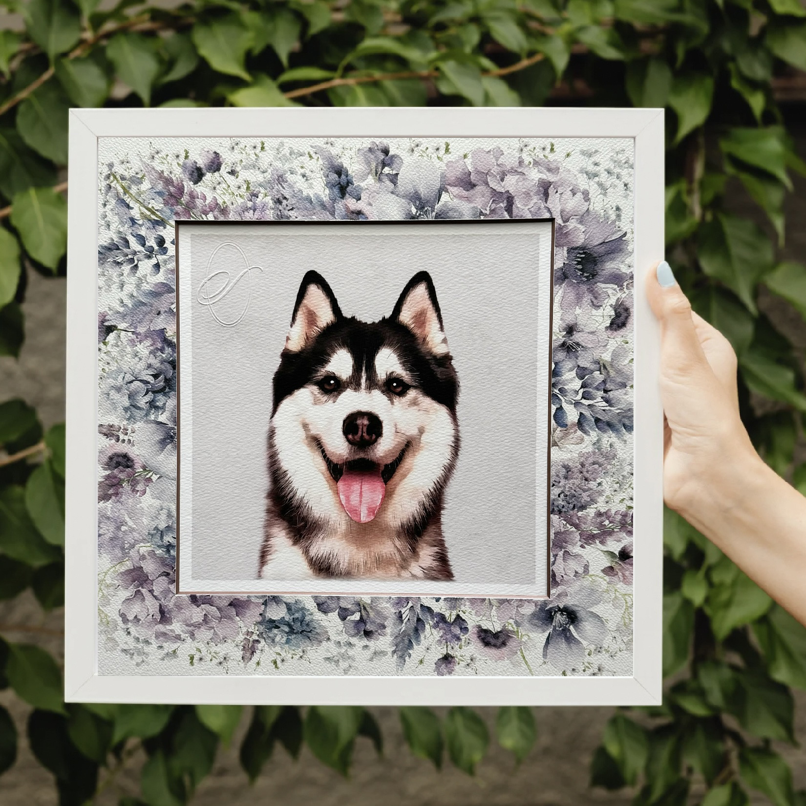 うちの子アート【似顔絵オーダー +マット台紙 +原画データ】ペットイラスト｜ペットアート｜ペット記念日｜ペット誕生日