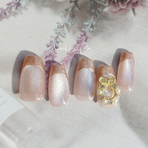 ミラーフレンチ ネイルチップ ハンドメイド 【公式通販】