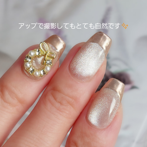 着画あり】ネイルチップNo.153 クリスマス シンプル ミラーフレンチ