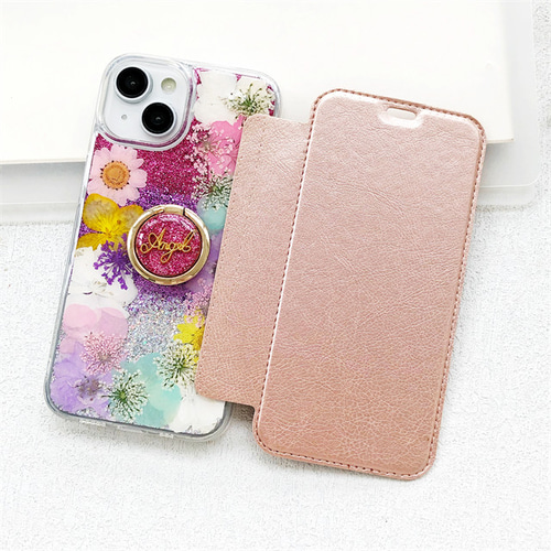 iPhone16/16Pro/16Plus/16ProMax 押し花スマホケース iPhone